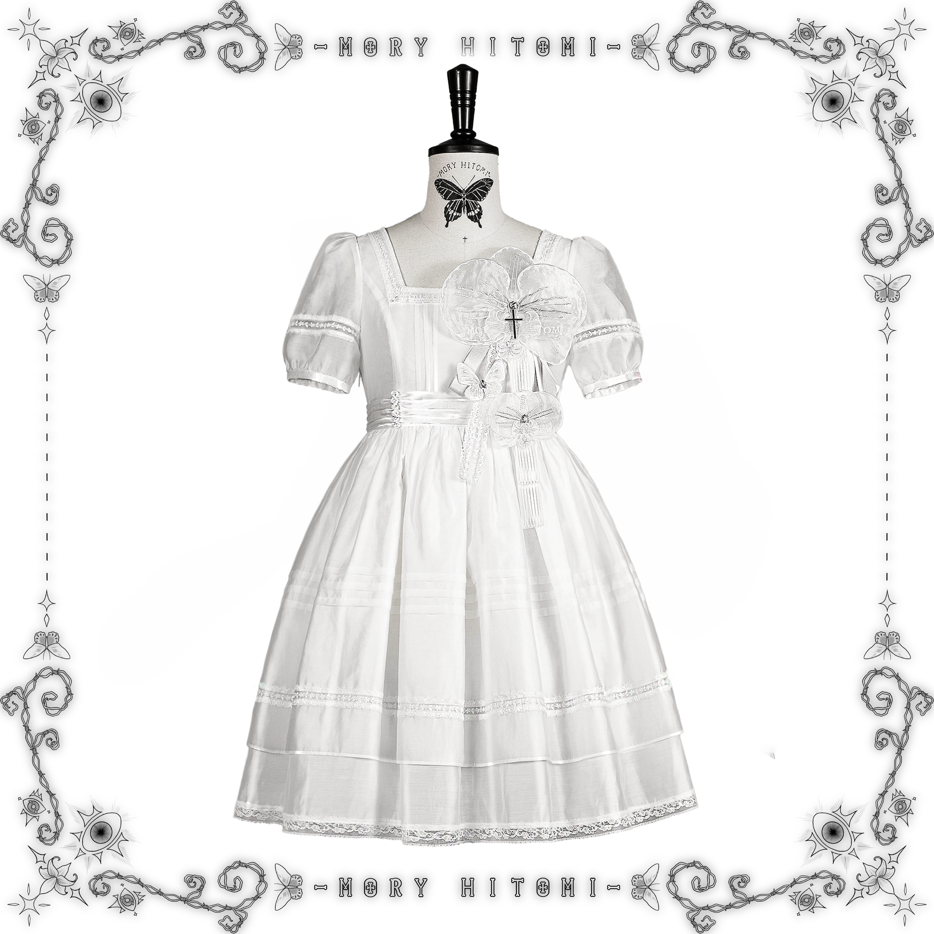 Spectral Orchid Square Neck One-piece Dress – MORY HITOMI