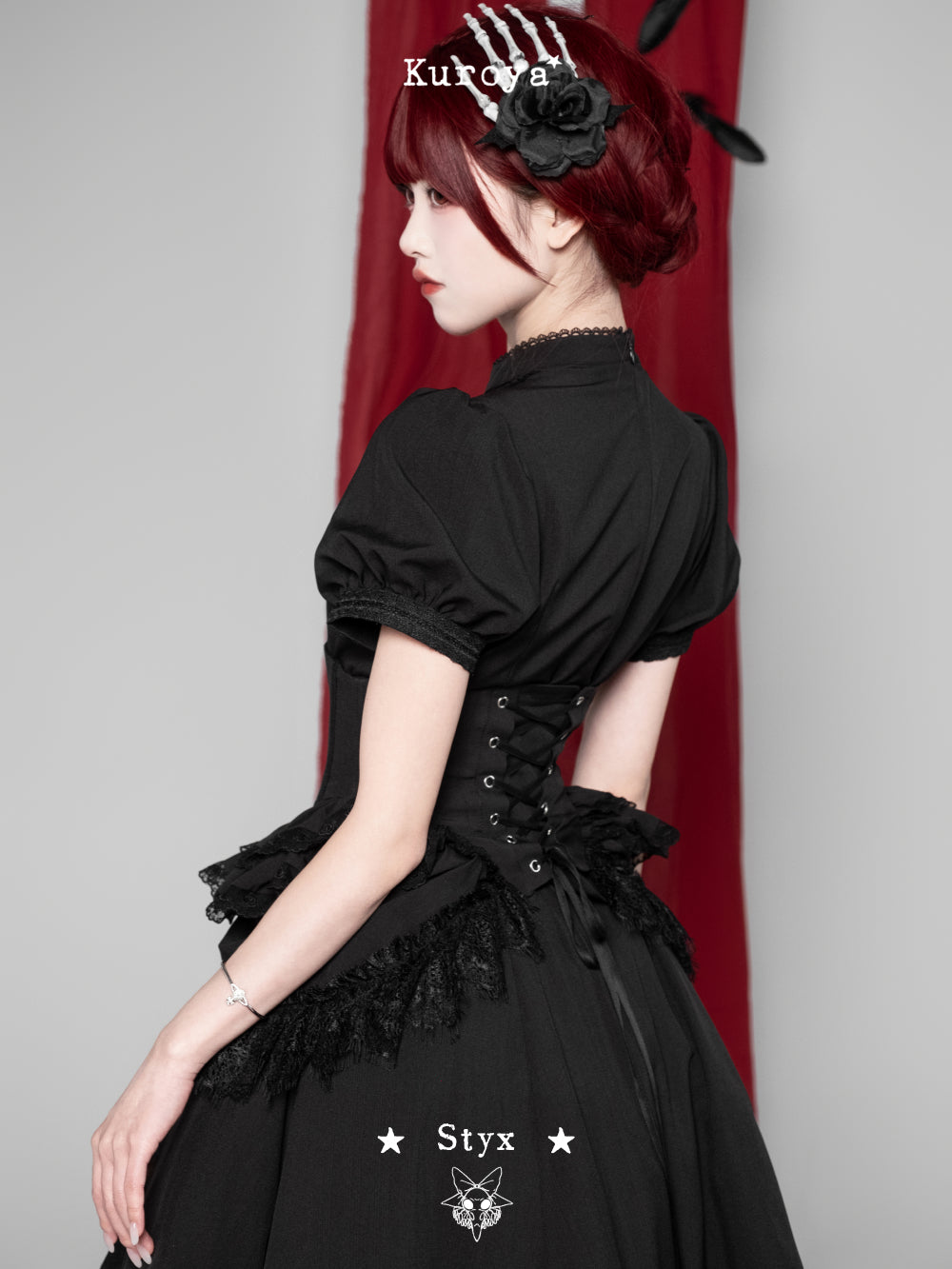 Styx Dark Gothic Handmade Lace Long Dress MORY HITOMI Styx Dark Gothic Handmade Lace Long Dress MORY HITOMI